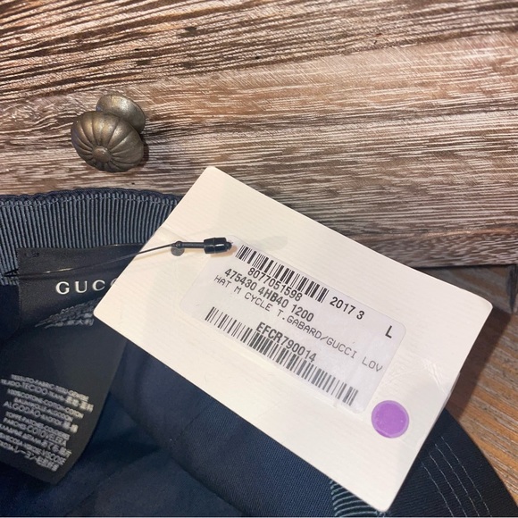 NWT! Gucci “Gucci x Loved” Cycle Hat in Navy Blue - Size Large - Discontinued - Picture 7 of 8